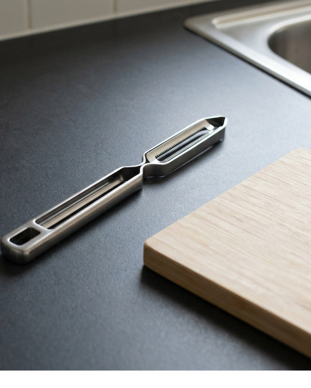 Pisko Serrated Stainless Steel Peeler 17 cm - Lifestyle view