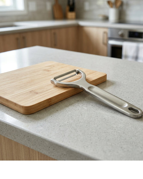Pisko Wide Y Stainless Steel Peeler 15 cm - Lifestyle view
